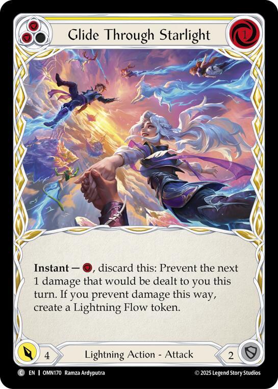 Flesh and Blood TCG Omens of the Third Age Glide Through Starlight (Yellow) #OMN170 Common Near Mint