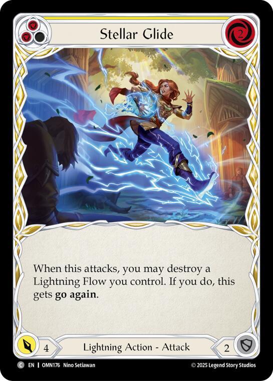 Flesh and Blood TCG Omens of the Third Age Stellar Glide (Yellow) #OMN176 Common Near Mint