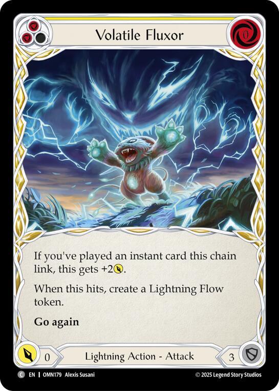 Flesh and Blood TCG Omens of the Third Age Volatile Fluxor (Yellow) #OMN179 Common Near Mint