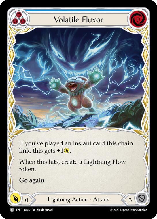 Flesh and Blood TCG Omens of the Third Age Volatile Fluxor (Blue) #OMN180 Common Near Mint