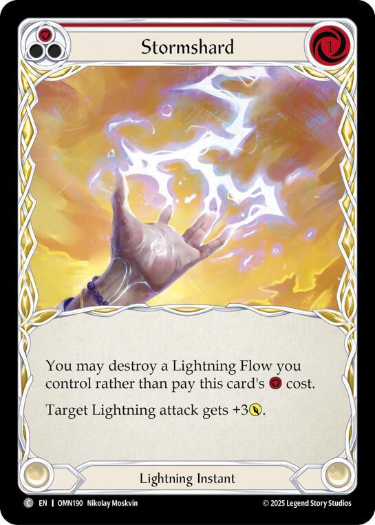 Flesh and Blood TCG Omens of the Third Age Stormshard (Red) #OMN190 Common Near Mint
