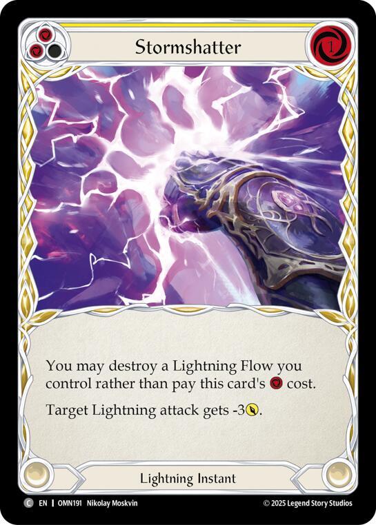 Flesh and Blood TCG Omens of the Third Age Stormshatter (Yellow) #OMN191 Common Near Mint