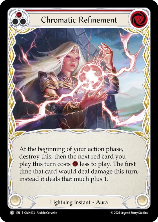 Flesh and Blood TCG Omens of the Third Age Chromatic Refinement (Red) #OMN193 Common Near Mint