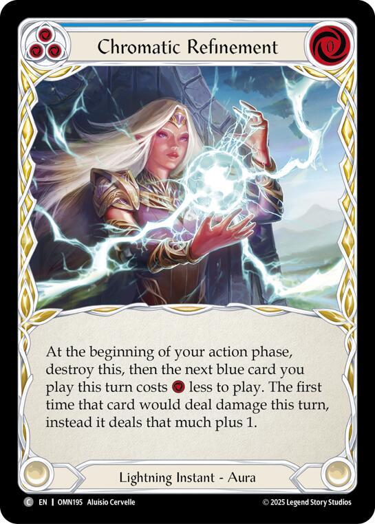 Flesh and Blood TCG Omens of the Third Age Chromatic Refinement (Blue) #OMN195 Common Near Mint