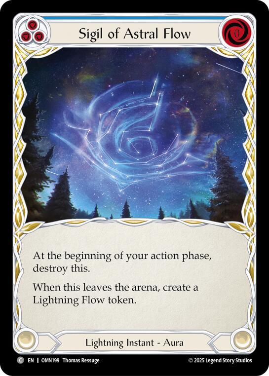 Flesh and Blood TCG Omens of the Third Age Sigil Of Astral Flow (Blue) #OMN199 Common Near Mint