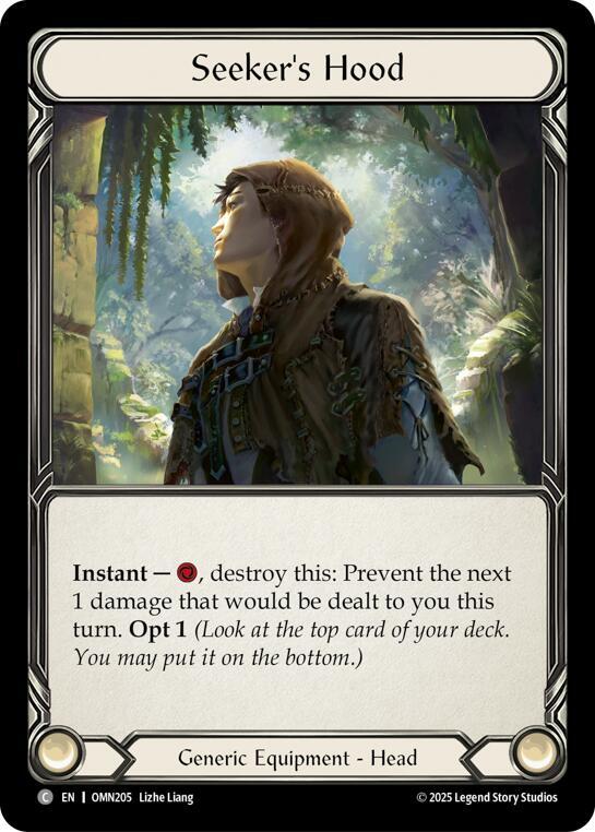 Flesh and Blood TCG Omens of the Third Age Seekers Hood #OMN205 Common Near Mint