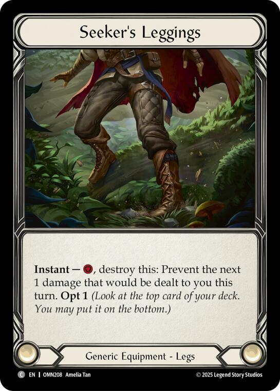 Flesh and Blood TCG Omens of the Third Age Seekers Leggings #OMN208 Common Near Mint