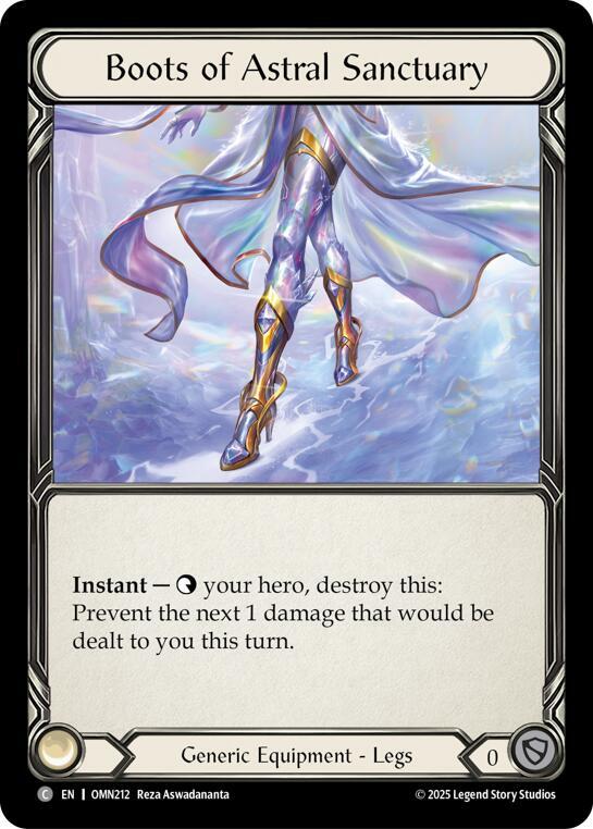 Flesh and Blood TCG Omens of the Third Age Boots Of Astral Sanctuary #OMN212 Common Near Mint