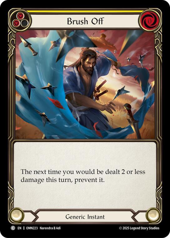 Flesh and Blood TCG Omens of the Third Age Brush Off (Yellow) #OMN223 Common Near Mint