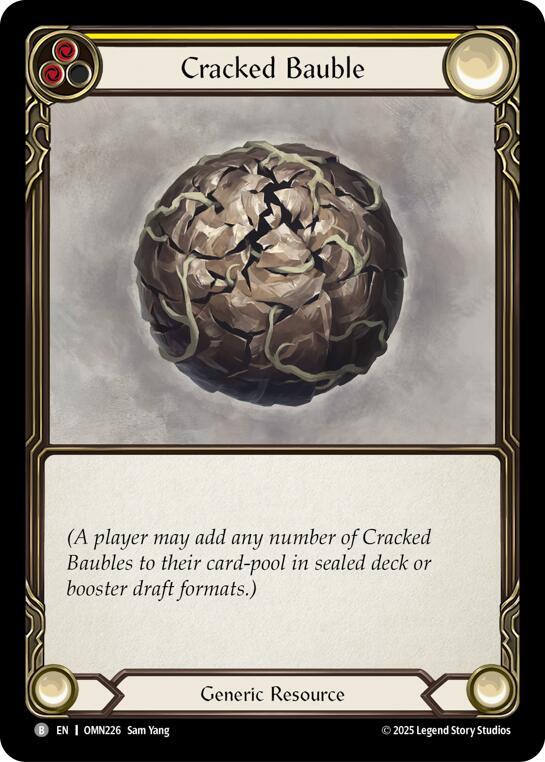 Flesh and Blood TCG Omens of the Third Age Cracked Bauble (Yellow) #OMN226 Basic Near Mint