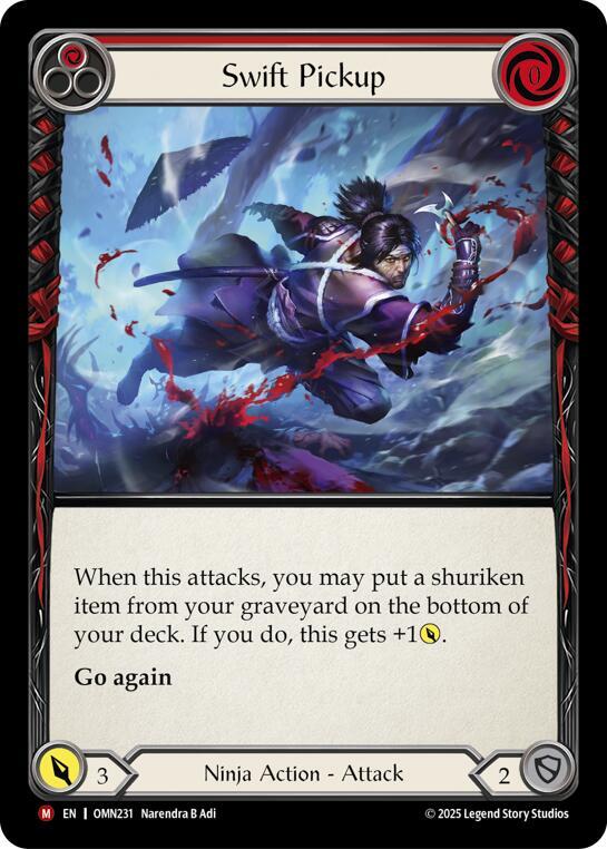 Flesh and Blood TCG Omens of the Third Age Swift Pickup (Red) #OMN231 Majestic Near Mint