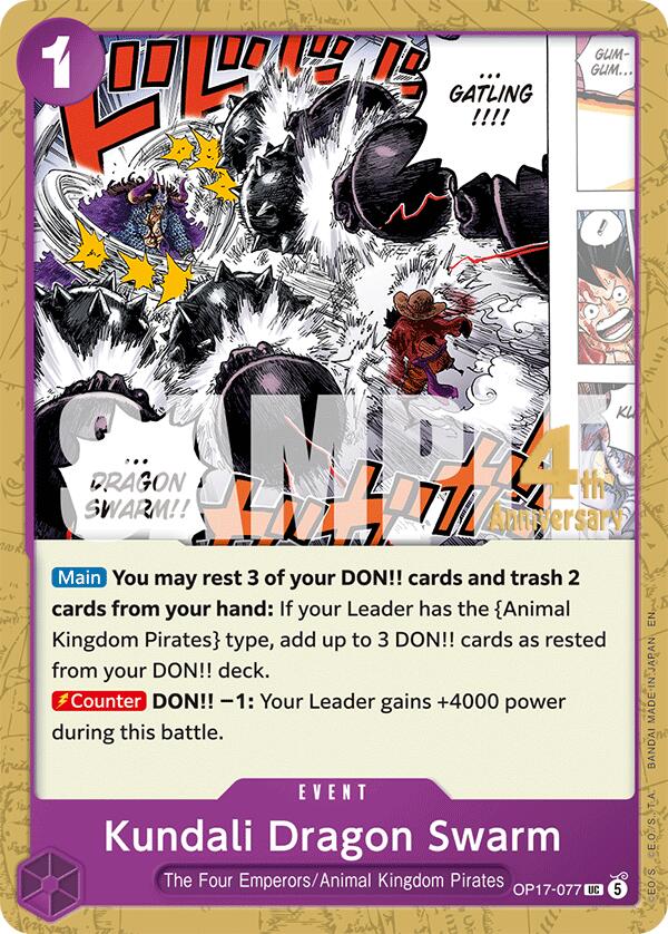 One Piece Card Game The World's Strongest Warriors Release Event Cards Kundali Dragon Swarm OP17-077 UC Near Mint