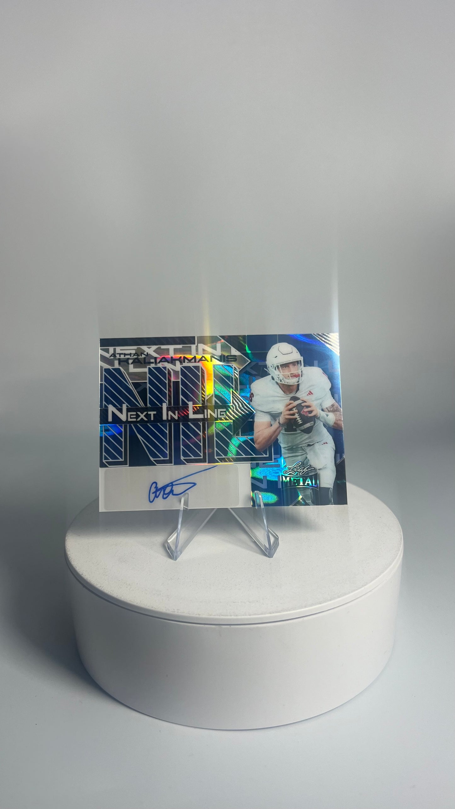 2025 Leaf Metal Next In Line - Athan Kaliakmanis AUTO #/12 Lava Blue NL-AK1