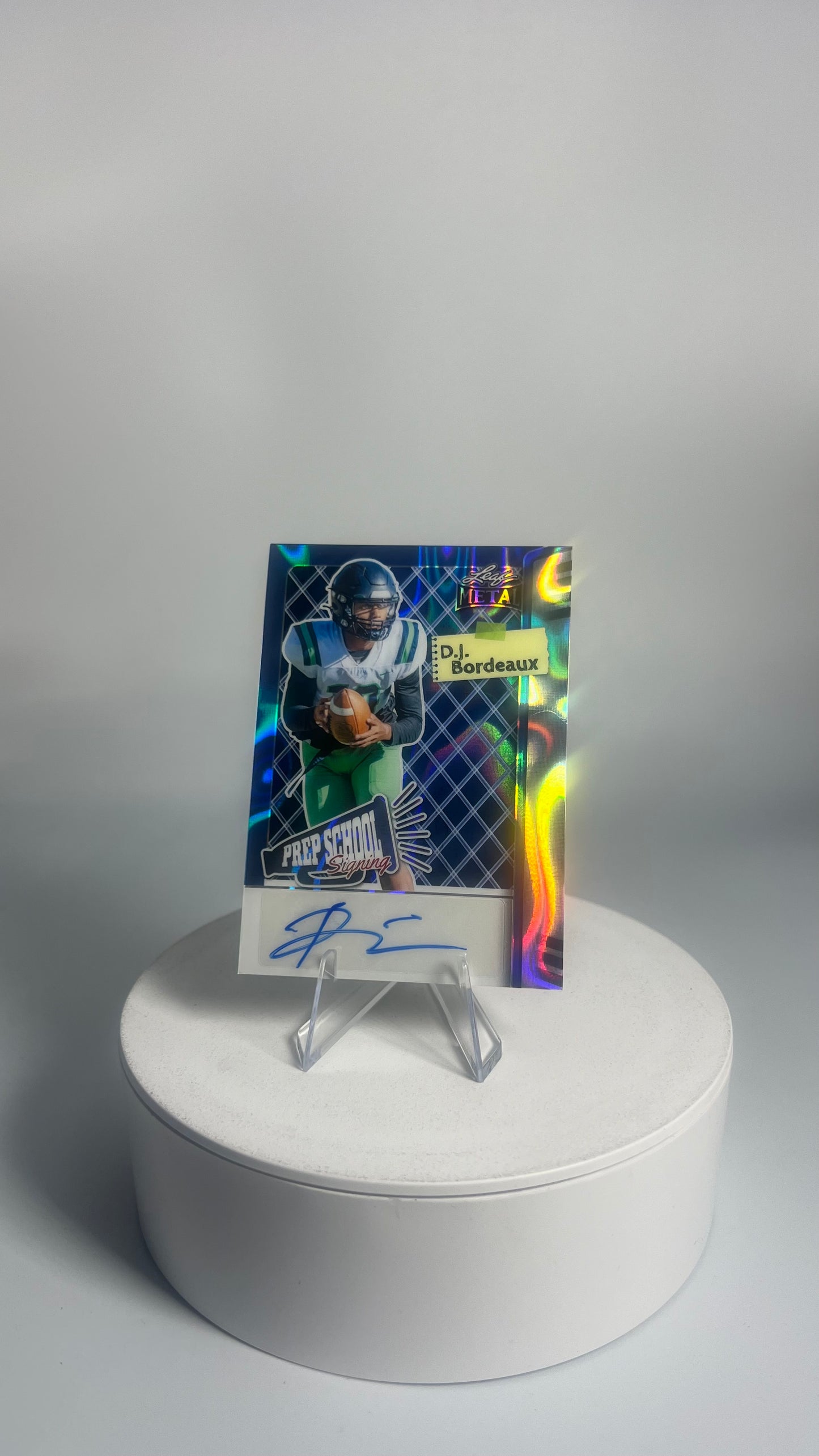 2025 Leaf Metal Prep School Signing - D.J. Bordeaux AUTO #/12 Lava Blue PS-DJB
