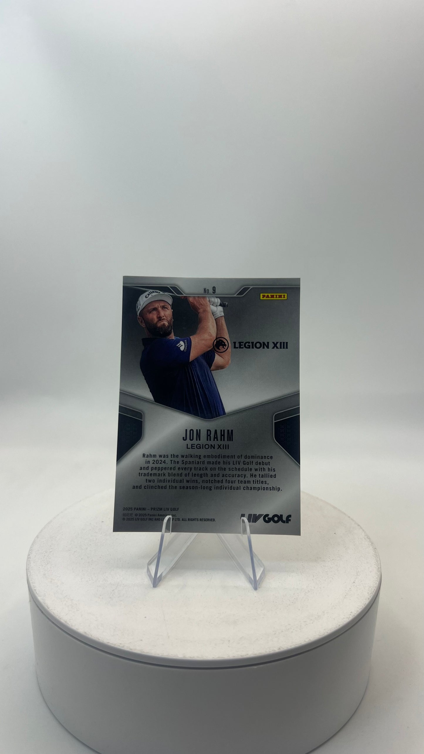 2025 Panini Prizm LIV Golf Jon Rahm #9 Silver Prizm Dominance
