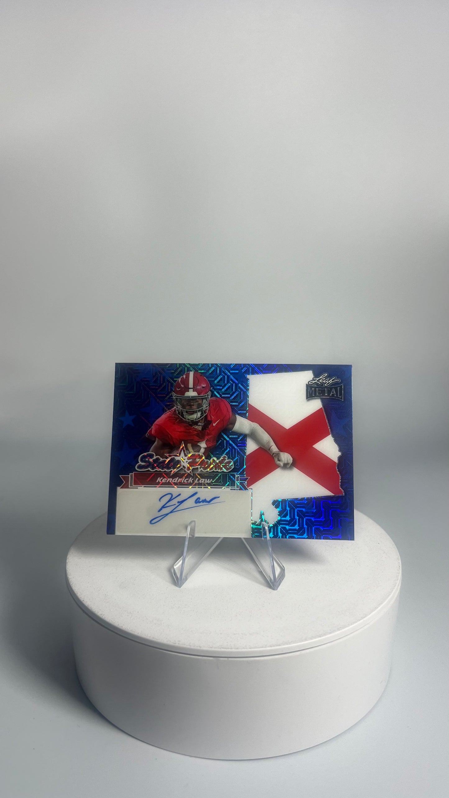 2025 Leaf Metal State Pride - Kendrick Law AUTO #/4 Mojo Blue SP-KL1