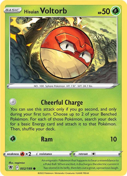 Pokemon SWSH10: Astral Radiance Hisuian Voltorb 002/189 Common