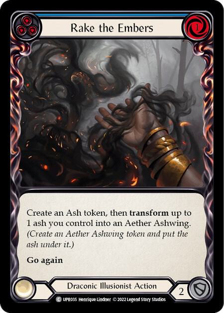 Flesh & Blood TCG Uprising Rake the Embers (Blue) UPR035 Common Near Mint Rainbow Foil