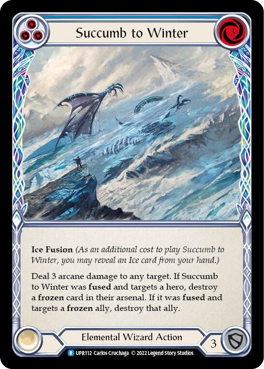 Flesh & Blood TCG Uprising Succumb to Winter (Blue) UPR112 Rare Near Mint Rainbow Foil