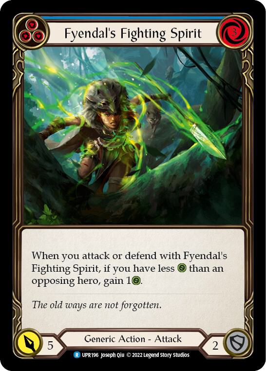 Flesh & Blood TCG Uprising Fyendal's Fighting Spirit (Blue) UPR196 Rare Near Mint Rainbow Foil
