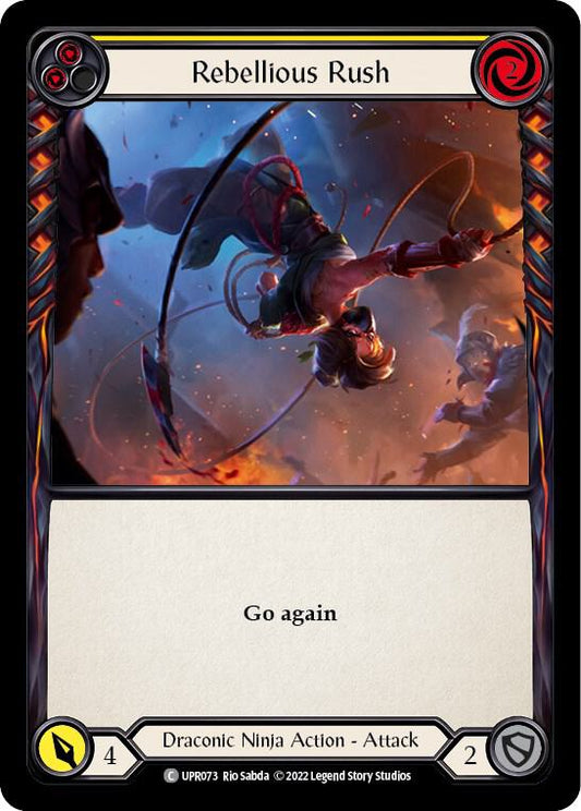 Flesh & Blood TCG Uprising Rebellious Rush (Yellow) UPR073 Common Rainbow Foil