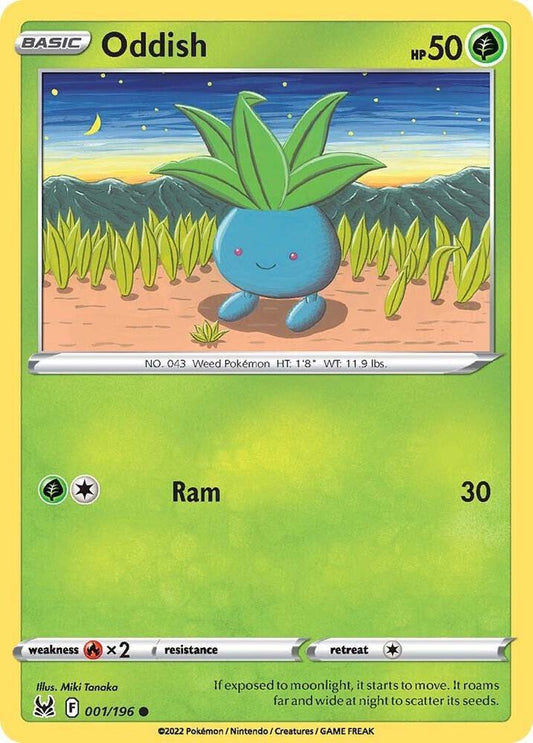 Pokemon SWSH11: Lost Origin Oddish 001/196 Common Near Mint