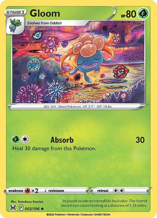 Pokemon SWSH11: Lost Origin Gloom 002/196 Uncommon