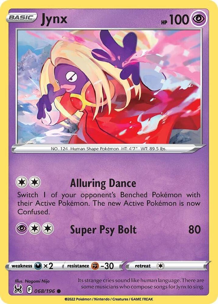 Pokemon SWSH11: Lost Origin Jynx 068/196 Common Near Mint