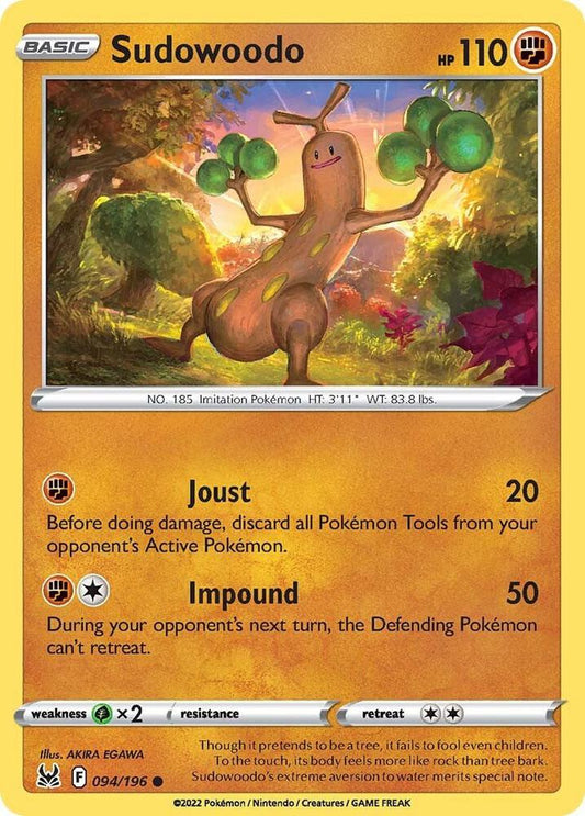 Pokemon SWSH11: Lost Origin Sudowoodo 094/196 Common Near Mint