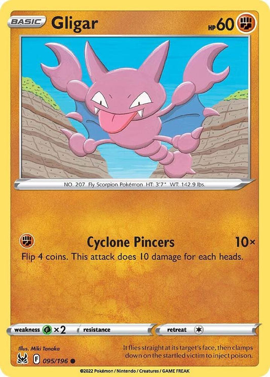 Pokemon SWSH11: Lost Origin Gligar 095/196 Common Near Mint