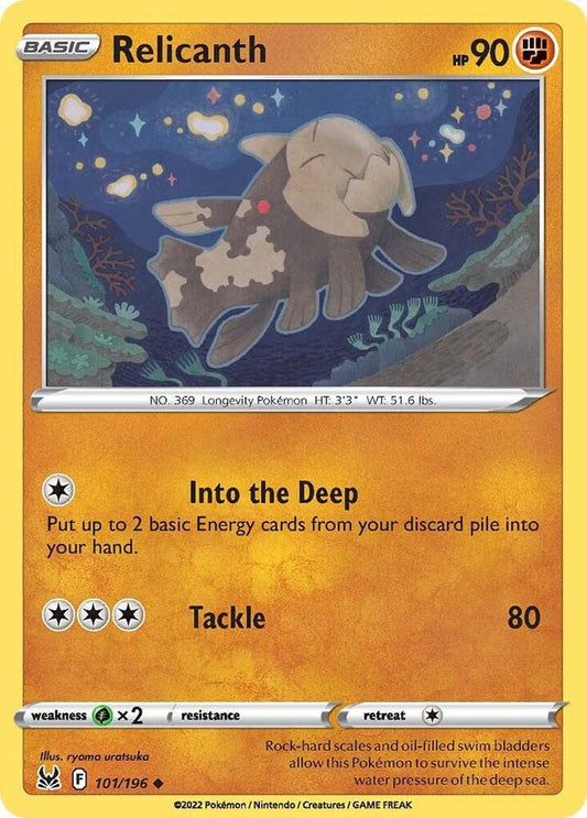 Pokemon SWSH11: Lost Origin Relicanth 101/196 Uncommon Near Mint