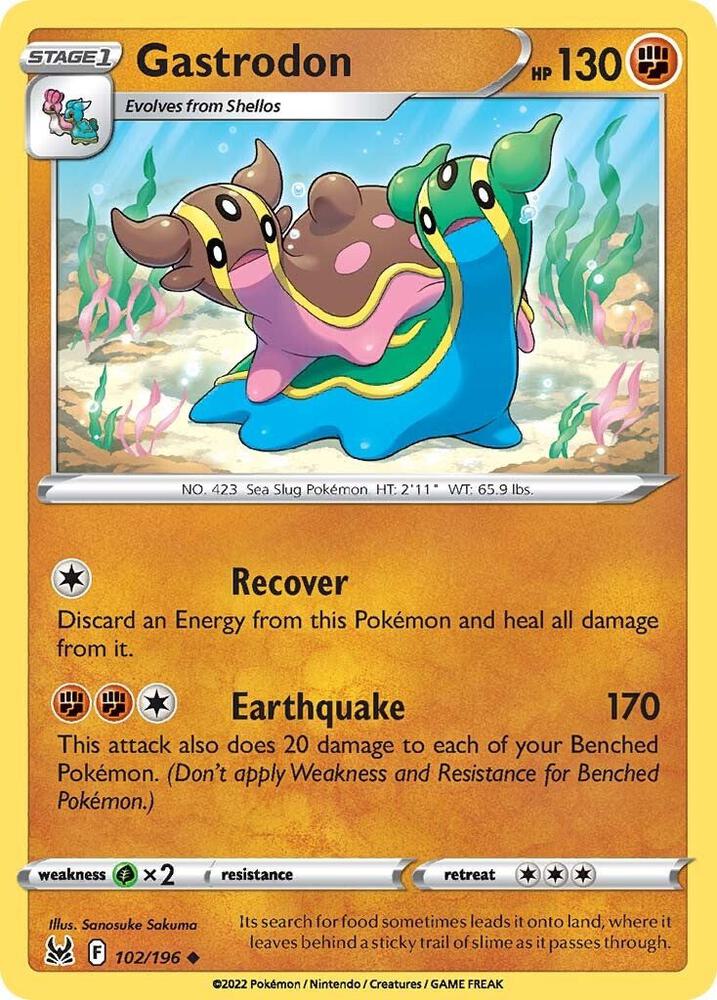 Pokemon SWSH11: Lost Origin Gastrodon 102/196 Uncommon Near Mint