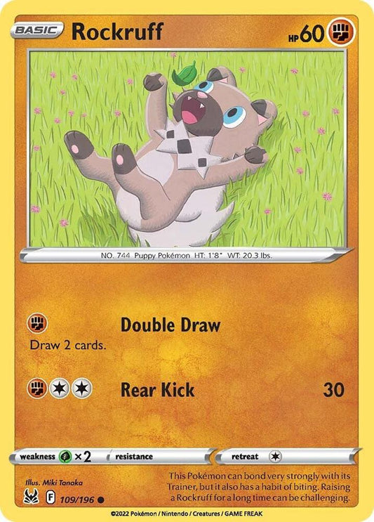 Pokemon SWSH11: Lost Origin Rockruff 109/196 Common Near Mint