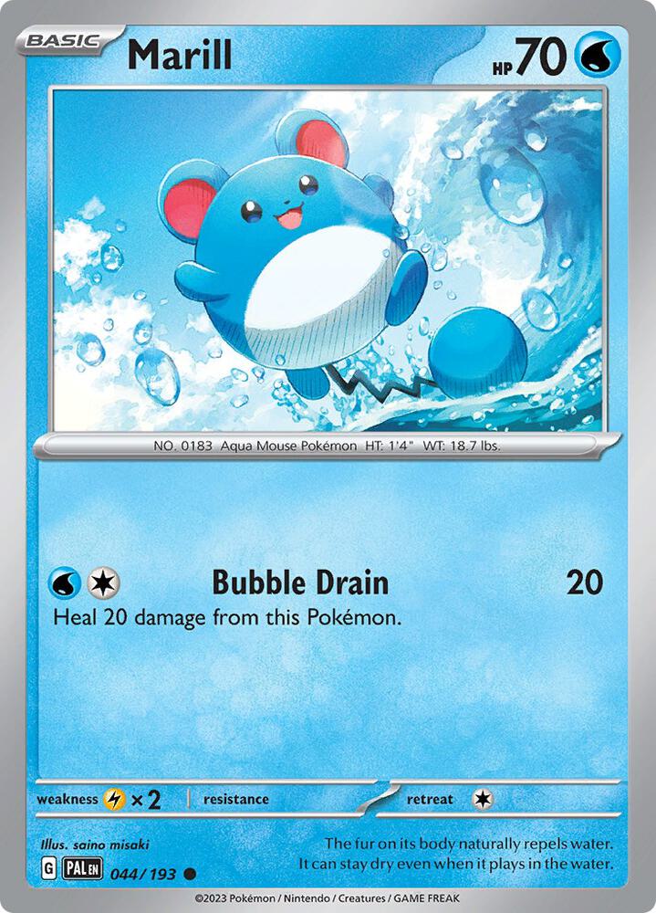 Pokemon SV02: Paldea Evolved Marill - 044/193 Common 044/193