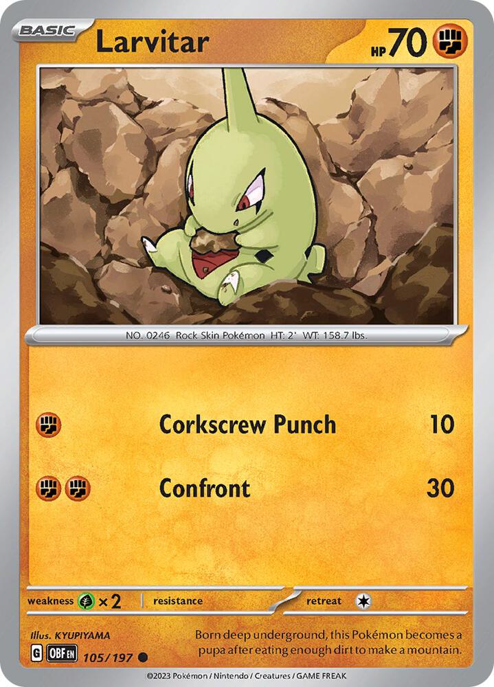 Pokemon SV03: Obsidian Flames Larvitar Common 105/197