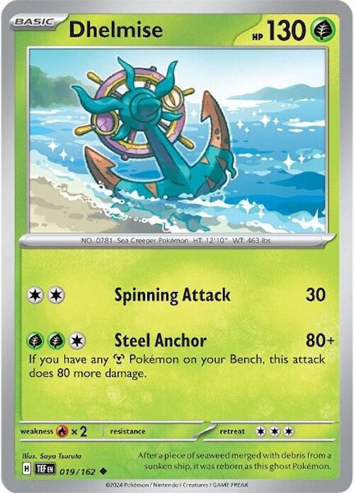 Pokemon SV05: Temporal Forces Dhelmise 019/162 Uncommon