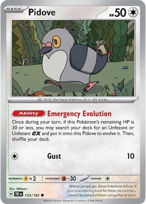 Pokemon SV05: Temporal Forces Pidove 133/162 Common