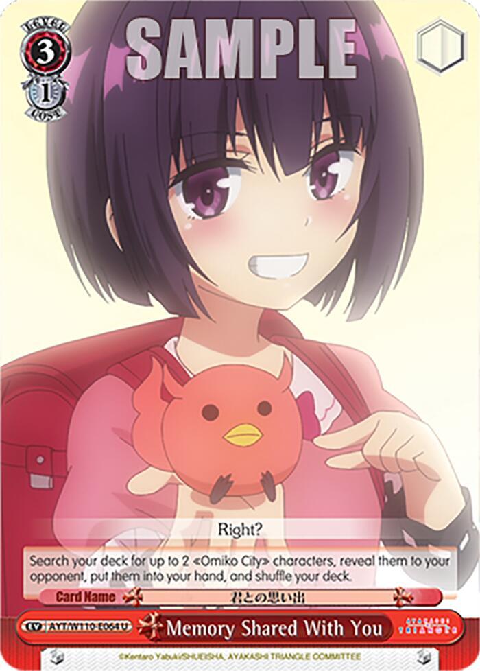 Weiss Schwarz Ayakashi Triangle Memory Shared With You AYT/W110-E064 U Uncommon Near Mint