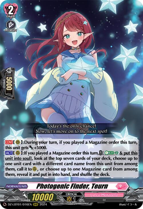 Cardfight Vanguard DZ-LBT01: Lyrical Monasterio Sparkling Stars! Photogenic Finder, Teurn DZ-LBT01 / 016 EN RRR Triple Rare