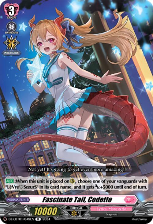 Cardfight Vanguard DZ-LBT01: Lyrical Monasterio Sparkling Stars! Fascinate Tail, Codette DZ-LBT01 / 049 EN Rare