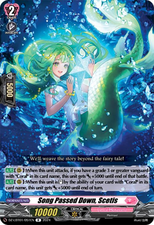 Cardfight Vanguard DZ-LBT01: Lyrical Monasterio Sparkling Stars! Song Passed Down, Scetis DZ-LBT01/051EN Rare