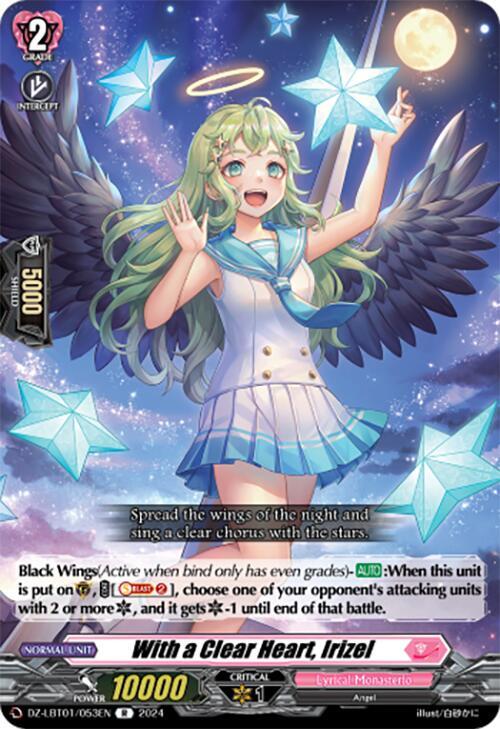 Cardfight Vanguard DZ-LBT01: Lyrical Monasterio Sparkling Stars! With a Clear Heart, Irizel DZ-LBT01 / 053 EN Rare