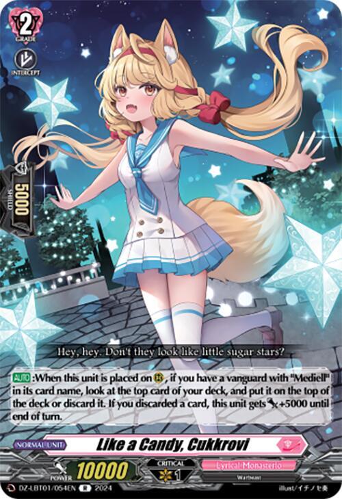 Cardfight Vanguard DZ-LBT01: Lyrical Monasterio Sparkling Stars! Like a Candy, Cukkrovi DZ-LBT01/054EN R Near Mint