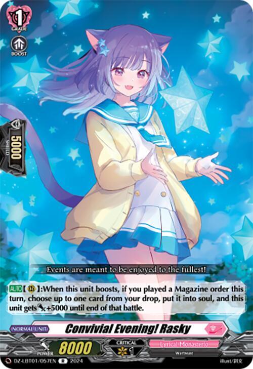 Cardfight Vanguard DZ-LBT01: Lyrical Monasterio Sparkling Stars! Convivial Evening! Rasky DZ-LBT01 / 057 EN Rare