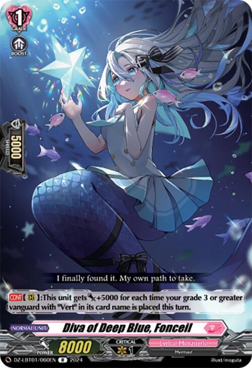 Cardfight Vanguard DZ-LBT01: Lyrical Monasterio Sparkling Stars! Diva of Deep Blue, Fonceil DZ-LBT01 / 060 EN Rare