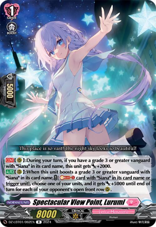 Cardfight Vanguard DZ-LBT01: Lyrical Monasterio Sparkling Stars! Spectacular View Point, Lurumi DZ-LBT01 / 062 EN Rare