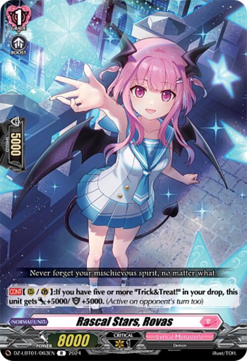 Cardfight Vanguard DZ-LBT01: Lyrical Monasterio Sparkling Stars! Rascal Stars, Rovas DZ-LBT01 / 063 EN Rare