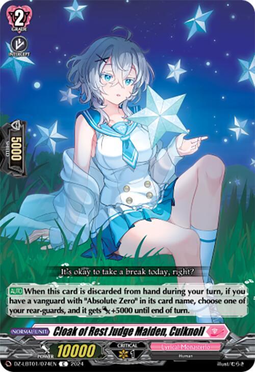 Cardfight Vanguard DZ-LBT01: Lyrical Monasterio Sparkling Stars! Cloak of Rest Judge Maiden, Culknoll DZ-LBT01 / 074 EN Common