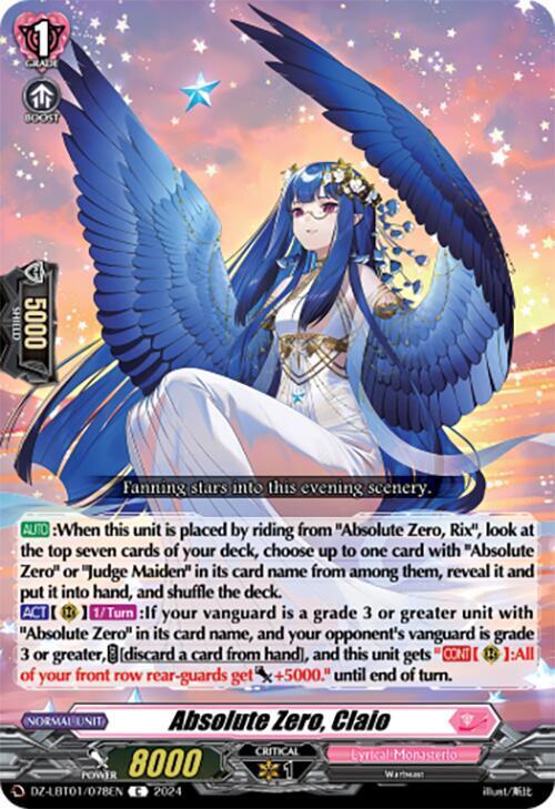 Cardfight Vanguard DZ-LBT01: Lyrical Monasterio Sparkling Stars! Absolute Zero, Claio DZ-LBT01/078EN C Near Mint