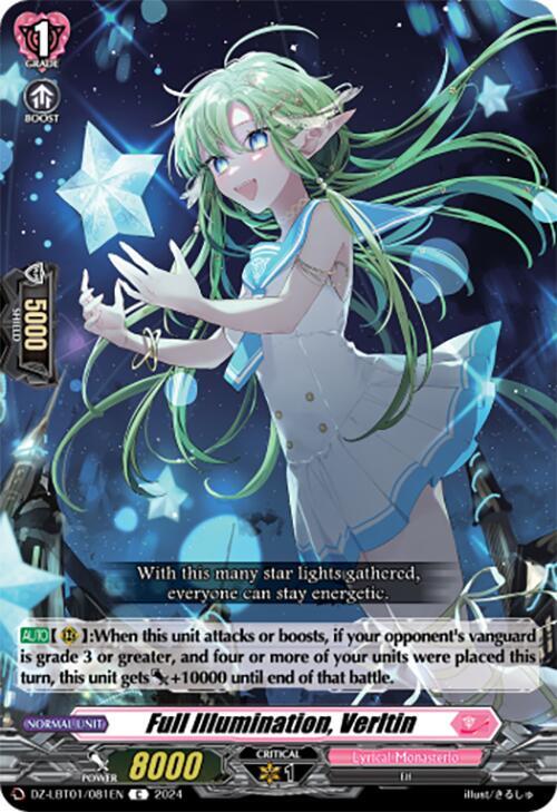 Cardfight Vanguard DZ-LBT01: Lyrical Monasterio Sparkling Stars! Full Illumination, Verltin DZ-LBT01/081EN C Near Mint